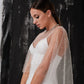 Beaded Sheer Wedding Cape Vestido De Novia Gown Satin Princess Bridal Mermaid Bow Satin Court Train Modern Wedding Dress