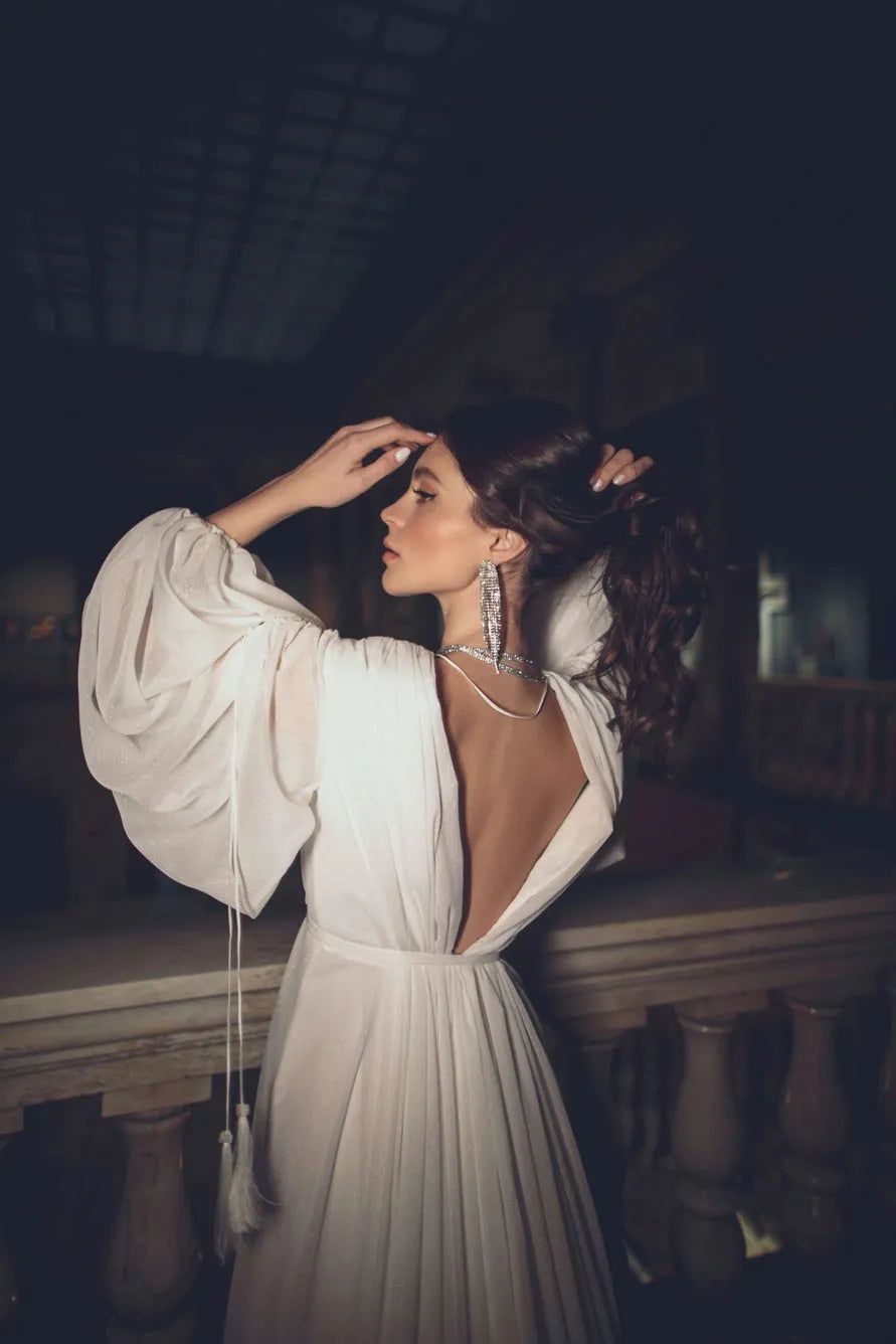 Beach V-neck Beach Wedding Dresses Robe De Mariee Side Split Backless Long Formal Boho A-line Bridal Gowns Robe De Mariée 20w