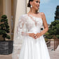 Lorie Sexy Boemia Abiti da sposa Abiti vintage A-Line Abiti da sposa senza schienale con Appliques Cingle Resto Principessa Bride Dress