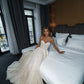 Shiny Sweetheart Princess Wedding Dresses Glitter Tulle Sexy Spaghetti Cinghies Boho Bride Dresses Vestidos de nolia