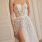 Boho Romantik A-Line Wedding Dresses Sweetheart Sequins Flowers Tulle Brides Party Gowns Leg Lace Lace Up Long Bridal Gown