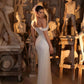 13c White Mermaid Brautkleider vor der Schulter -Glitzer -Pailletten Braut Kleid High Split Hochzeit Abend Prom Kleid Plus Size