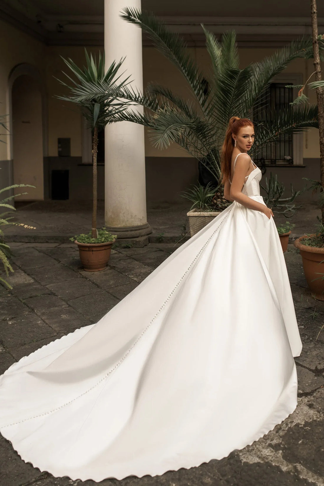 Chic Minimalist A-Line Wedding Dress with Sweetheart Neckline and Spaghetti Straps for a Sleek Bridal Look Satin