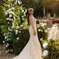 Vintage Lace Mermaid Wedding Dresses Off Shoulder Appliques Long Sleeves Bridal Gowns With Detachable Train Bride Dress