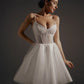 Shiny Short Wedding Dress Satin Vestido De Novia Modern Gown Mermaid Princess Bow Court Train