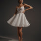 Shiny Short Wedding Dress Satin Vestido De Novia Modern Gown Mermaid Princess Bow Court Train