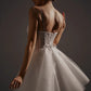 Shiny Short Wedding Dress Satin Vestido De Novia Modern Gown Mermaid Princess Bow Court Train