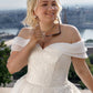 Plus Size Women Bride Dresses Off Shoulder Lace Wedding Dress A-line Tulle Bridal Gown Vestidos De Novia Abito Da Sposa