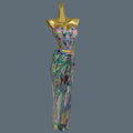 Colorful Tight Fitting Long Dress Suit Streamer Bar Theme Party Outfit Hot Women Rhinestone Sequins Spandex Event Dress Huancai