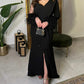 Elegant Black Prom Dress Feather Sleeves Evening Dress Sexy V-neck Chiffon فساتين مناسبة رسمية Elegant A-line Party Dress