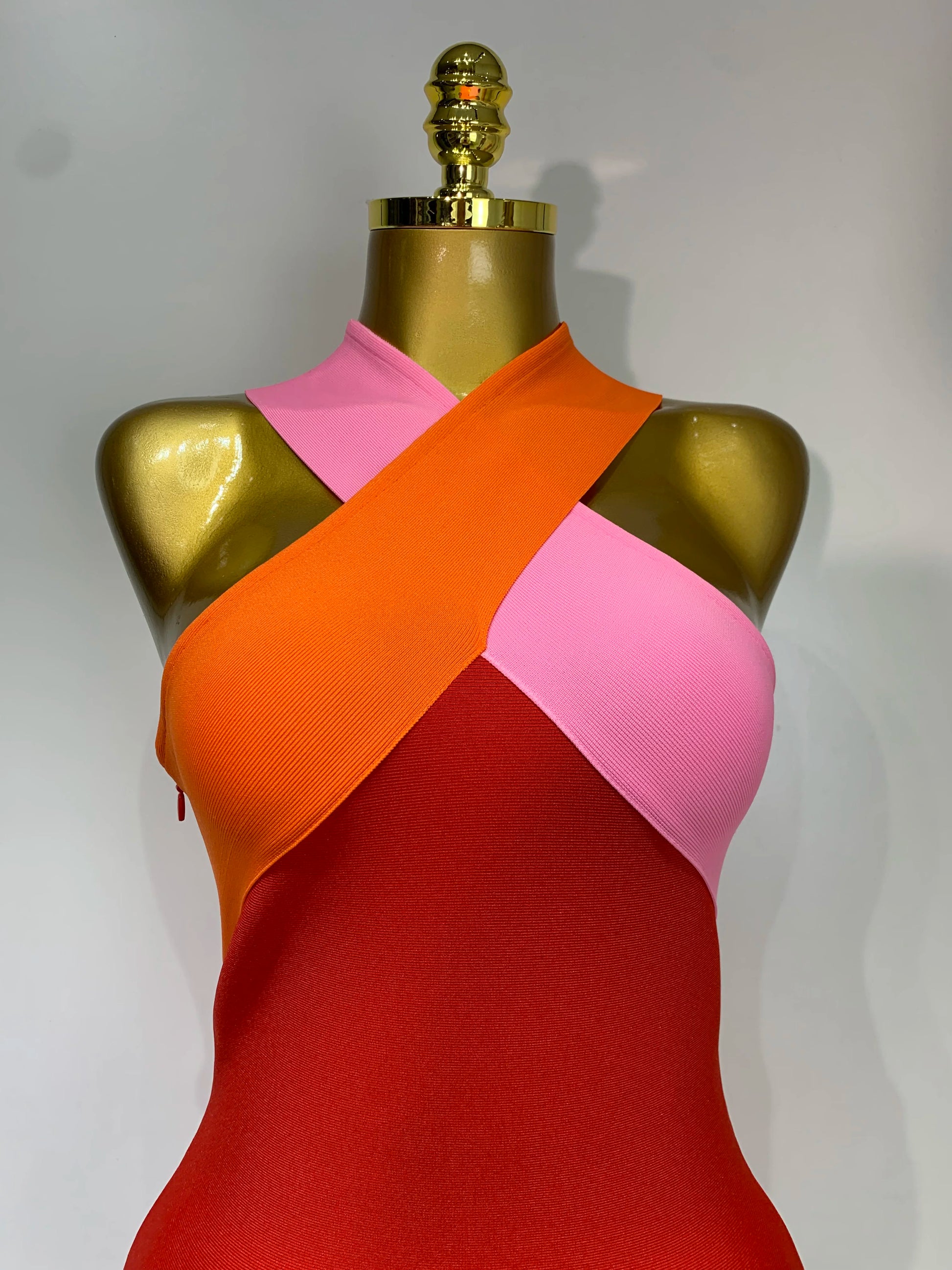 Women Sexy Backless Patchwork Bodycon Bandage Dress Celebirty Elegant Evening Party Carnival Luxury Birthday Dresses