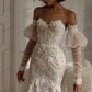 Squisiti abiti da sposa abiti splendidi abiti da sposa appliques in pizzo guaina sirena lunghezza abito per la sposa vestidos de nolia