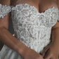 White Lace Appliques Prom Dresses Off the Shoulder vestidos de noche Elegant Sleeveless Ankle-Length Formal Evening