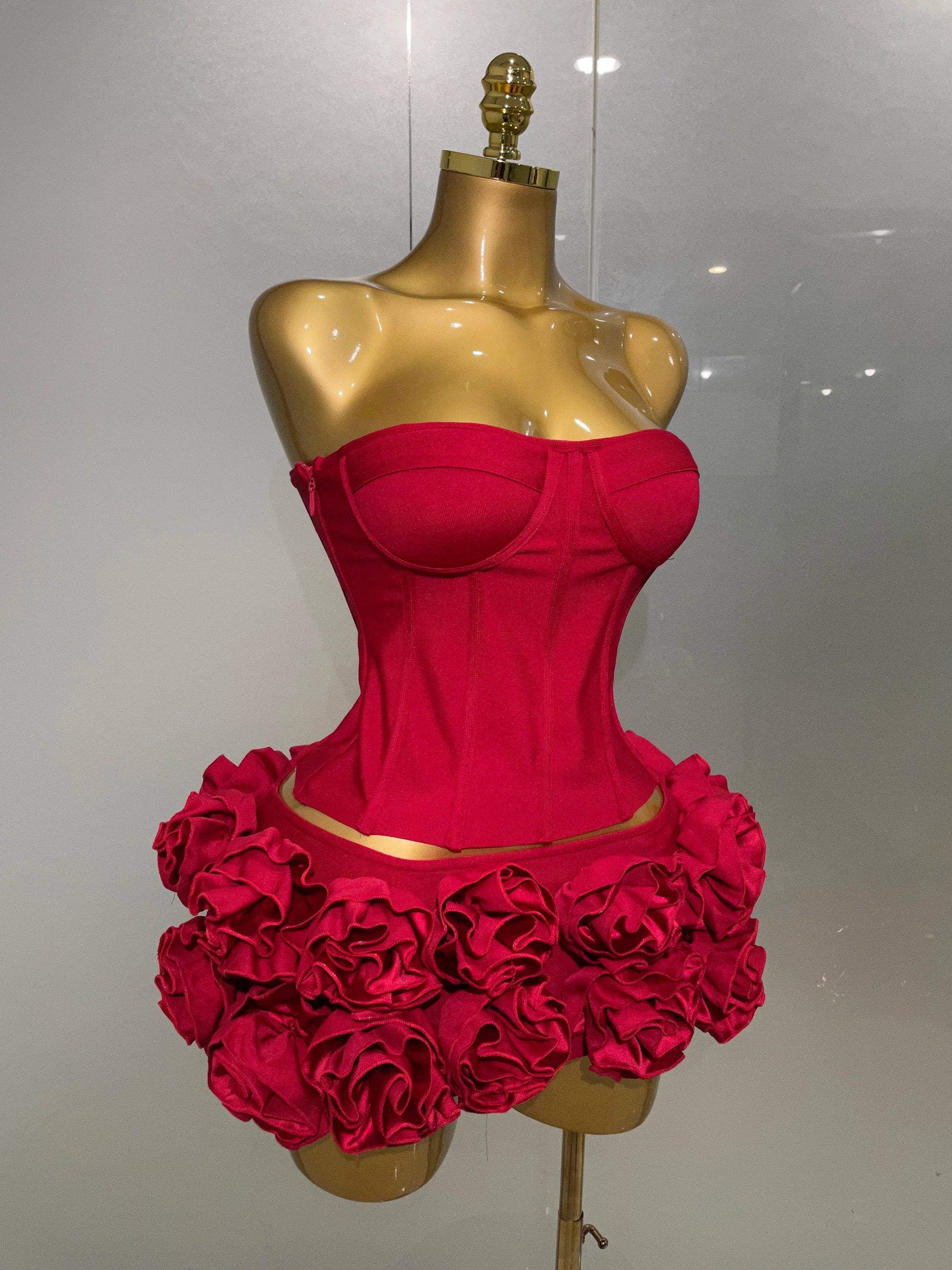 Women Sexy Strapless Prom Gown Fashion Celebrity Club Party Skirt Set Birthday Cocktail Outfit Birthday Party Bandage Dress