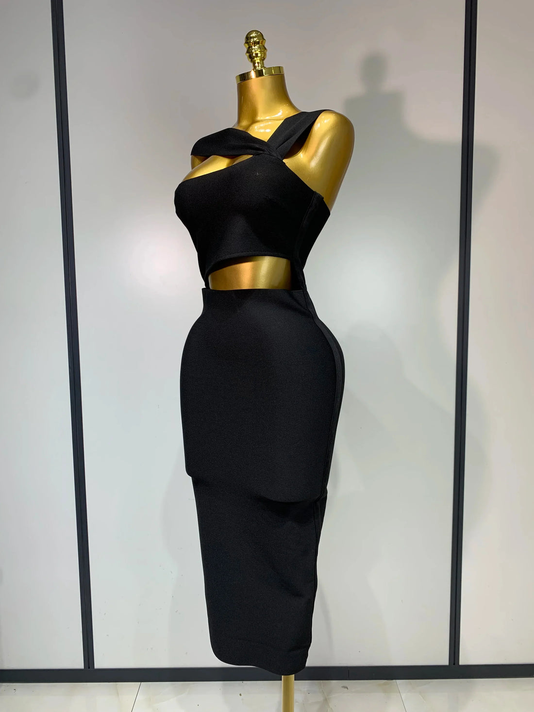 Bandage Dresses for Women Black Bodycon Dress Evening Party Celebirty Elegant Sexy Cut Out Midi Birthday Club Dresses black