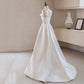 French Luxury White Satin Trailing Wedding Dresses for Bride Women Elegant Sexy Strapless Long Prom Party Dress vestidos