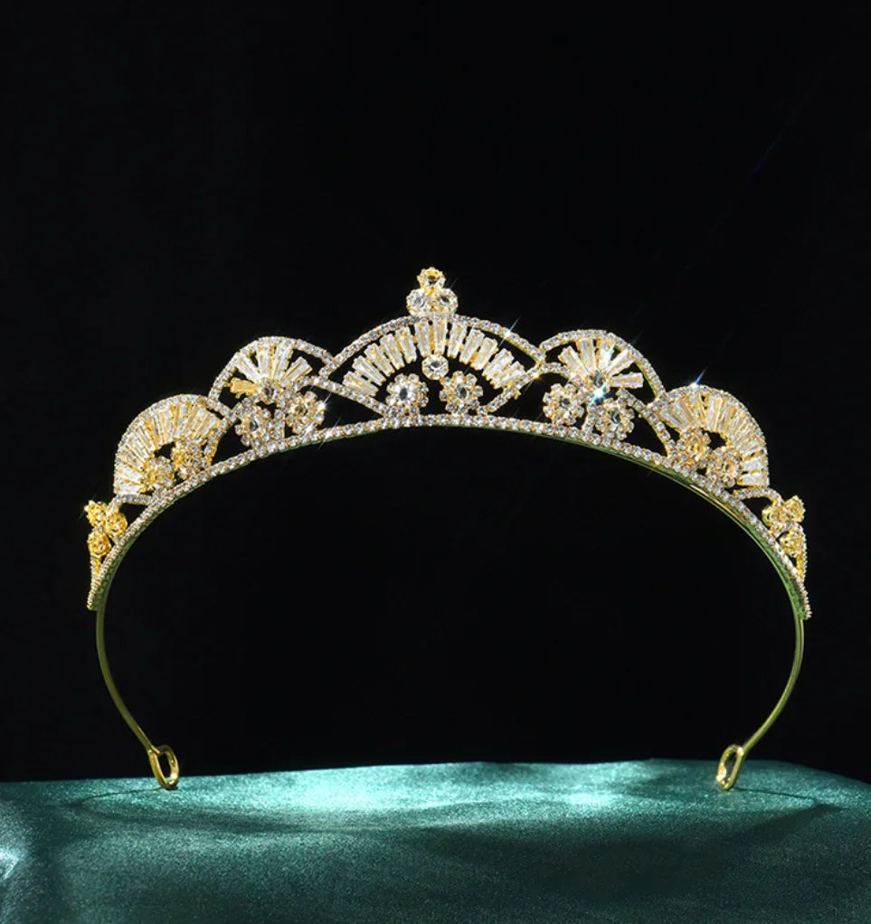 Luxury Princess Crown for Women Girl Crystal Zircon Bridal Tiaras Crowns Wedding Headpiece 15 Years Party Hair Jewelry Headwear as picture