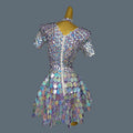 Multicolour Scalelike Sxey Dress for Women Fancy Club Stage Performance Wear Showgirl Celebrate Birthday Party Outfit Linpian