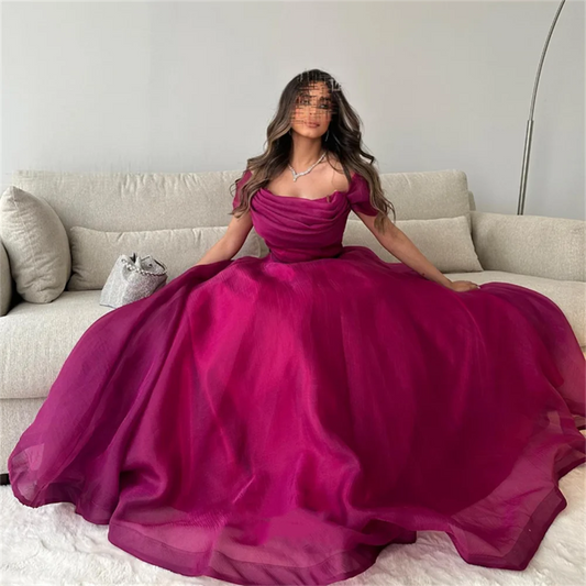 Nobility One Shoulder فساتين سهره فاخره  Princess Chiffon A-line Prom Dresses Elegantly Floor Lenght Vestidos De Noche