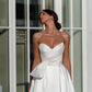 Popular V-neck Pleat A Line Wedding Dresses Big Bow Side Slit Floor Length Vestido de Noiva Bridal Gowns