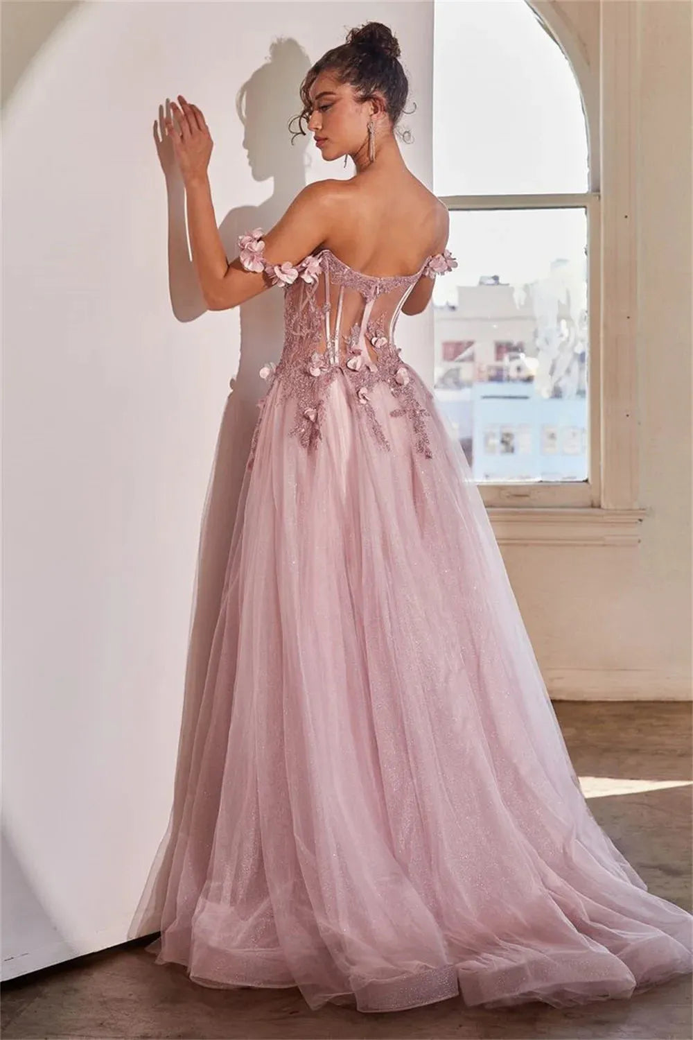 heart shaped prom dresses Heart Neckline Spaghetti Straps Beaded Sequins Puffy Dresses
