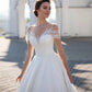 Shiny Off The Shoulder Wedding Dress For Bride Fashion Glitter Lace A-Line Bridal Gowns Floor Length Custom Made Gillter