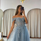 Lace Appliques Prom Dresses Off the Shoulder Tulle A-line فساتين السهرة Elegant Sleeveless Sweet vestidos verano moda