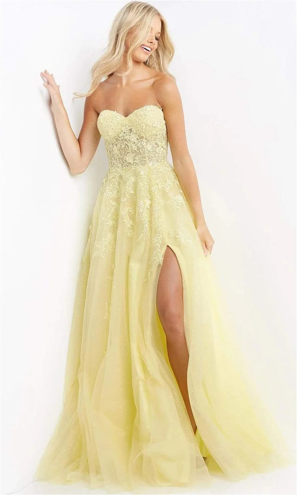 Prom Party Cocktail Evening Dresses Ball Gowns Dresses for Special Events Women's Evening Dress Gown Gala Dress Woman Customized Yellow