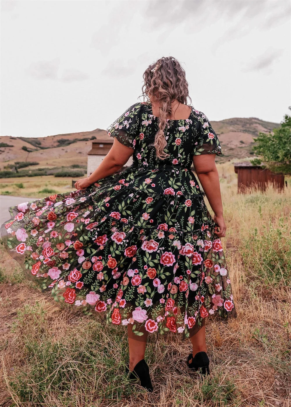 Vestido De fiesta bordado De encaje De flores góticas Hada فساتين السهرة Vestidos De Noche dulces hasta la rodilla vestido De Fiesta