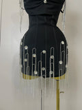 Sexy Backless Spaghetti Strap Black Sleeveless Bodycon Bandage Dress Women Elegant Prom Gown Club Evening Party Birthday Dresses