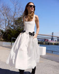 White Color Women Sleeveless Sexy O-Neck Straight Long Dress Elegant Evening Party Celebrity High Street Wear