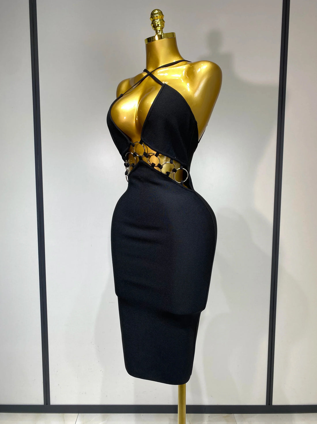 Women Sexy Backless Bodycon Bandage Dress Nightclub Party Evening Dress Luxury Birthday Cut Out Black Dresses black