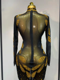 Stage Perform Dress Sexy Mesh Transparent Maxi Long Dress Nightclub Outfit Singer Dance Costume Elegant Party Dress