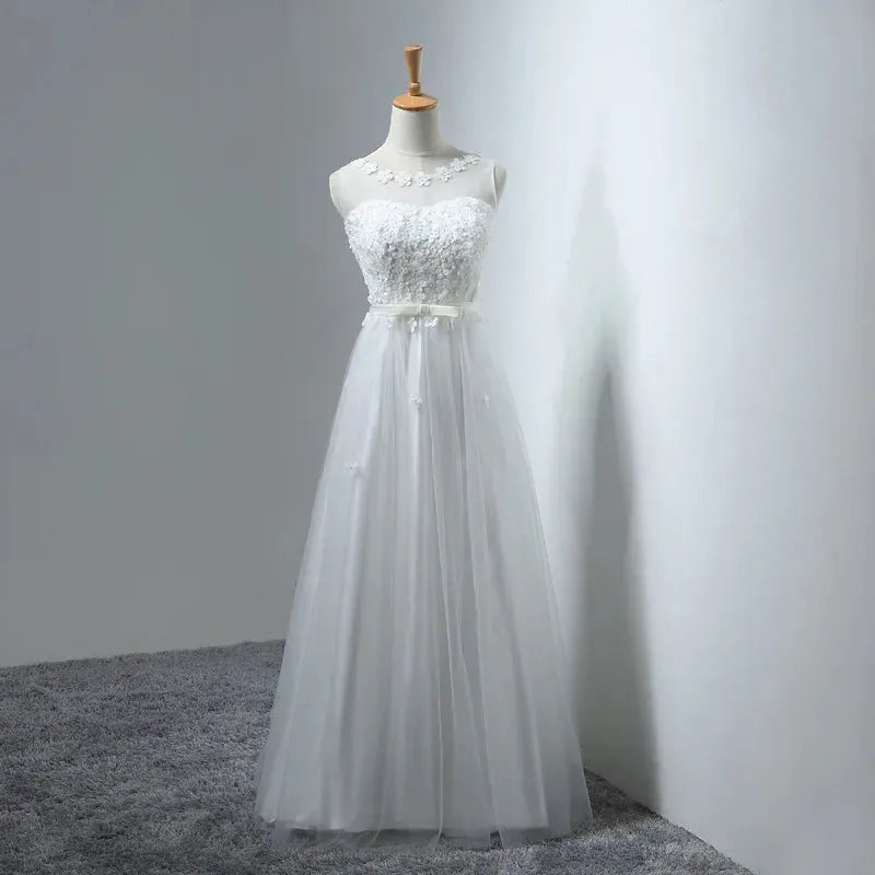 Chiffon Bridesmaid Wedding Party Maxi Dresses for Women Summer Elegant Sexy Slim Floral Long Prom Evening Party Bride Dress White Floor length | cn