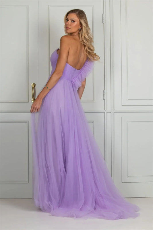 Sexy One Shoulder Prom Dresses Gorgeous Maxi Vestidos De Fiesta Sweetheart A-line  فساتين السهرة  Sleeveless Evening Dresses