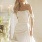 Elegant Simple Mermaid Wedding Dresses Off Shoulder Detachable Train Brides Dress Stain Pearls Bridal Gowns for Women
