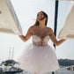 Gaun Perkahwinan Pendek Sequined Sweetheart Tulle Mini Brides Pakaian Pesta Untuk Wanita A-Line Simple Bridals Prom Gowns Bespoke