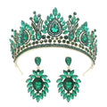 Baroque Queen Crowns For Women Crystal Bridal Tiara Crown For Wedding Bride Pageant Diadem Party Prom Hair Jewelry Headdress Blue Zinc Plated