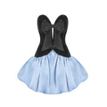 Glamorous Black and Baby Blue V-neck Strapless Corset Mini Dress Party Evening Gown AS PIC