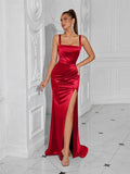 Sexy Women Cocktail Evening Dress Spaghetti Strap Wedding Guest Maxi Night Gown Lady Sexy Party Club Gala Dresses