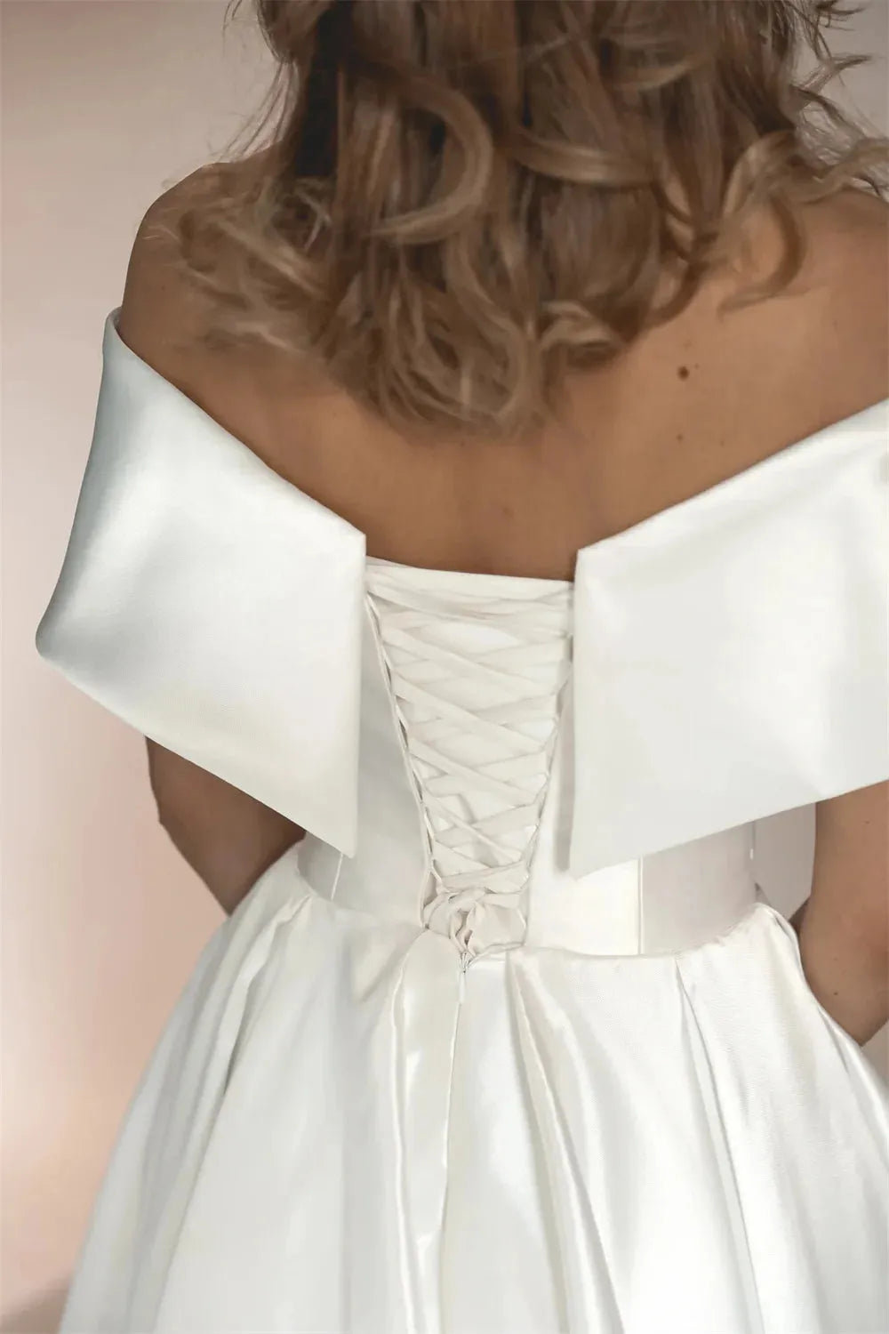 White Satin Prom Dresses Off the Shoulder A-line vestidos de noche Elegant Sleeveless Ankle-Length Formal Evening as pic