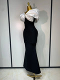 Women Sexy Off Shoulder Rhinestone Bodycon Maxi Long Bandage Dress Celebrity Elegant Evening Party Luxury Birthday Outfit