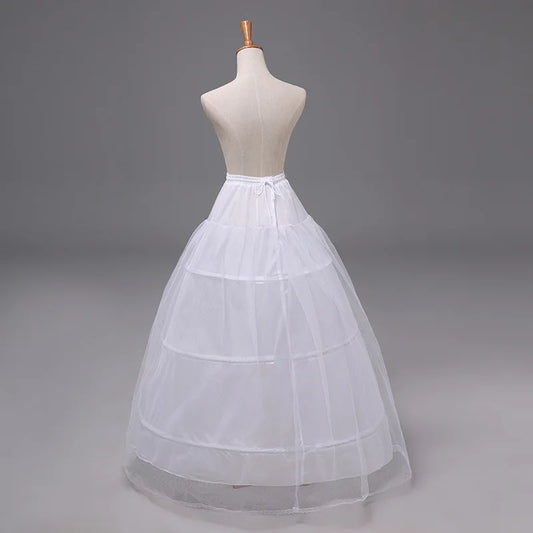 Bridal Wedding Petticoats 3 Hoops Crinoline Prom Underskirt Fancy Skirt Slip Bride Accessories