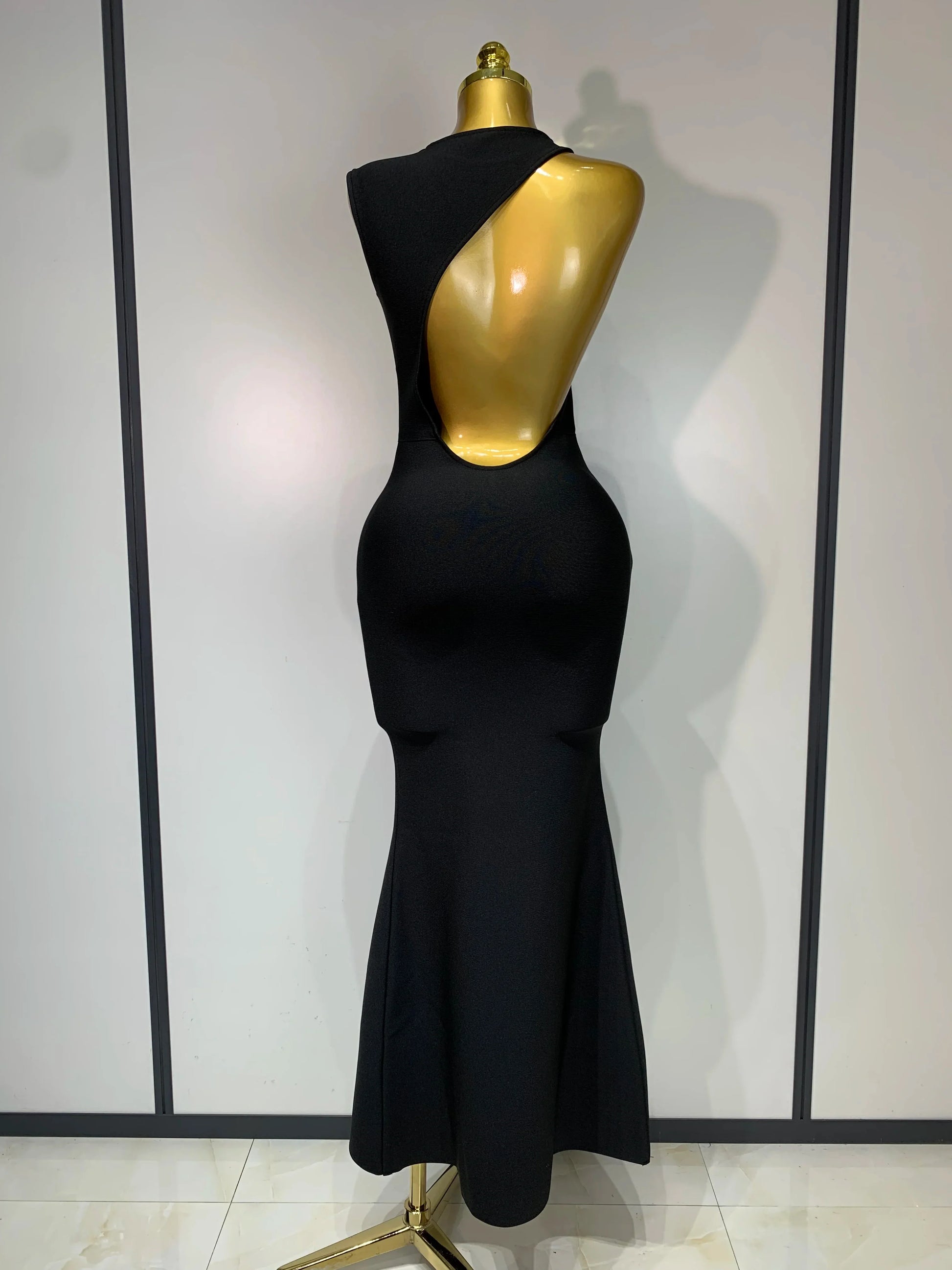 Women Sexy Backless Design Sleeveless Bodycon Bandage Dress Celebrity Elegant Evening Club Party Luxury Birthday Dresses