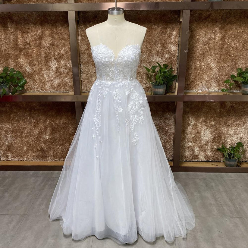 Pakaian Perkahwinan Puteri Seksi Kekasih Bunga Strapless Appliques Corset Bridal Gowns Vestido de Novia Disesuaikan