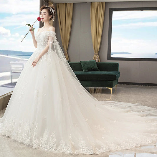 Abiti da sposa da sposa da sposa di lusso di lusso francese per la sposa elegante abito da ballo lungo la manica da ballo da ballo da ballo