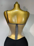 Women Luxury Sexy Sleeveless Mesh Chain Black Bodycon Bandage Jumpsuit Fashion Party Celebrity Designer High Street Rompers