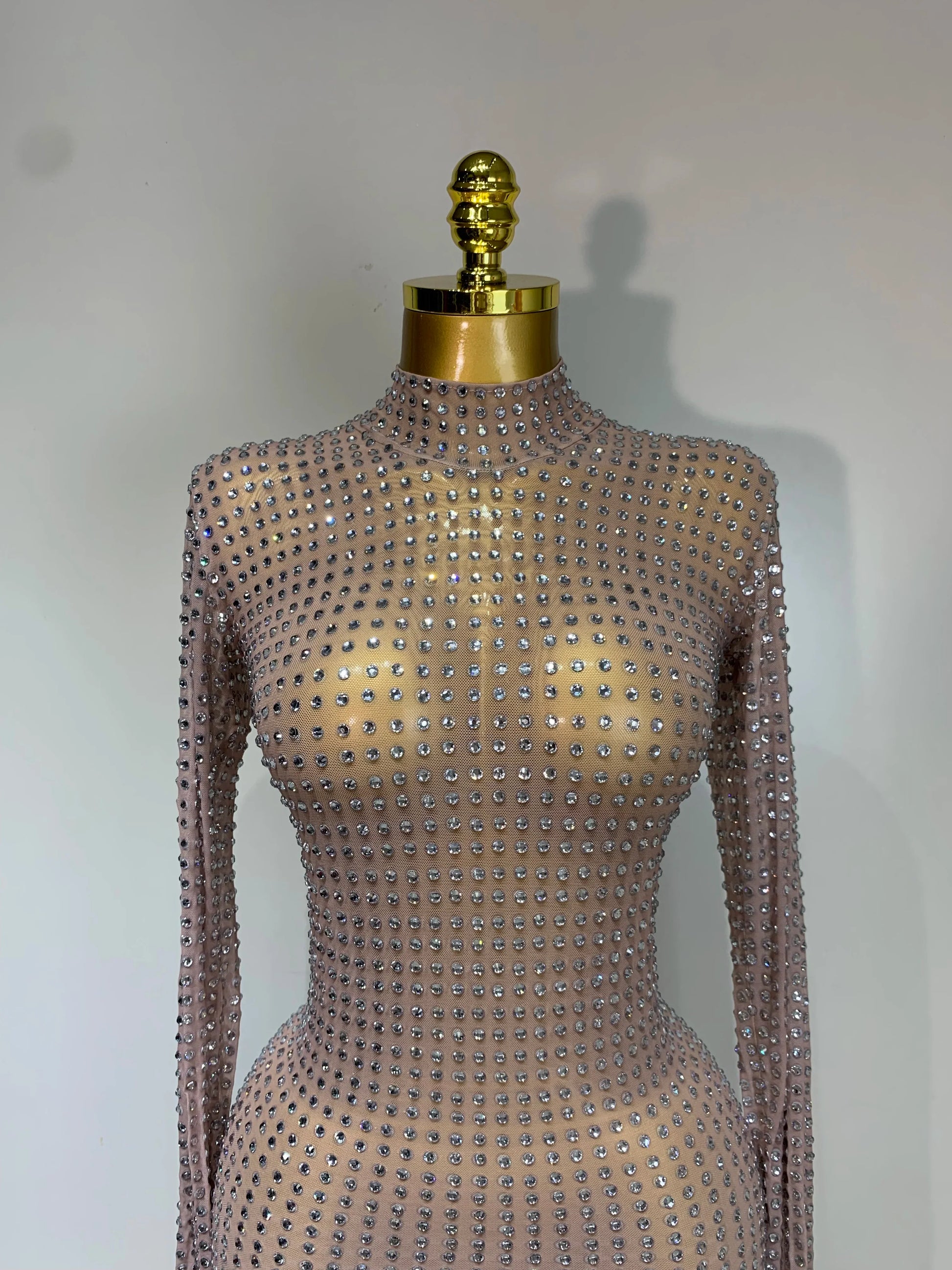 Sparkly Diamond Luxury Birthday Party Long Dress Elegant Celebrity Evening Party Nightclub Prom Dress Singer Dancer Stage Outfit