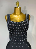 Luxury Rhinestone Bandage Long Dress Elastic Sleeveless Bodycon High Street Evening Club Party Elegant Birthday Prom Gowns
