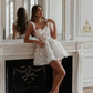 Elegant A-Line Wedding Party Dresses Sweetheart 3D Flowers Lace Brides Gowns for Women Sleeveless Cocktail Dresses 2024